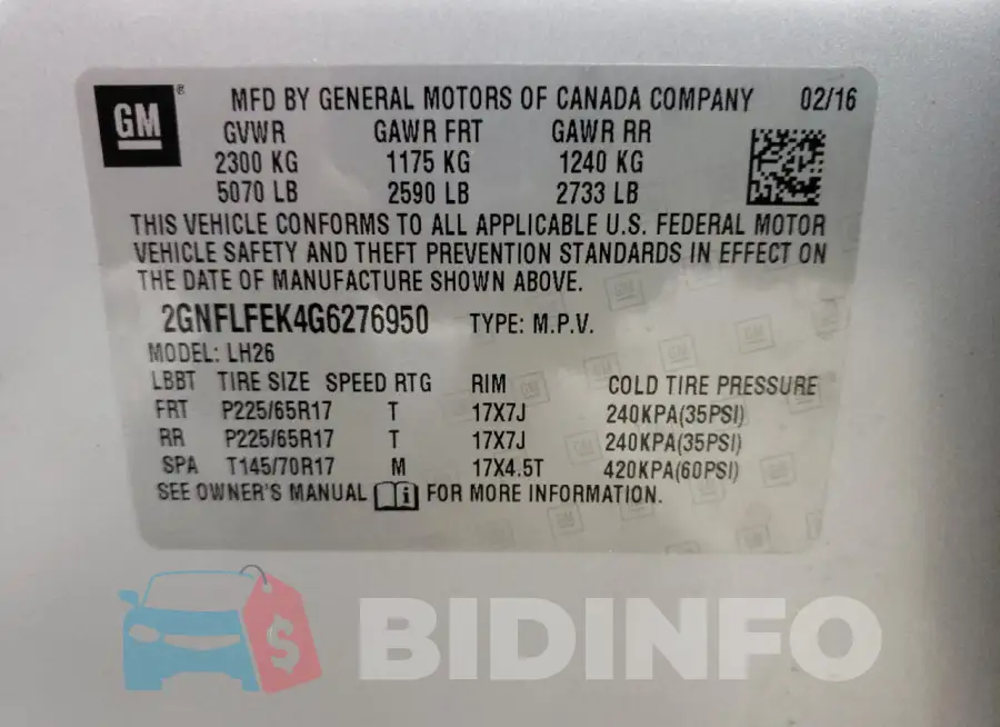 2GNFLFEK4G6276950 Photo# 13