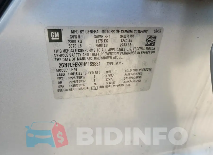 2GNFLFEK9H6165831 Photo# 12