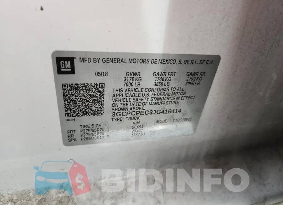 3GCPCPEC3JG416414 Photo# 12