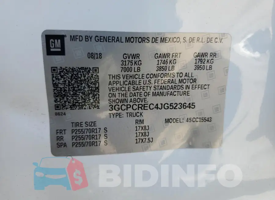 3GCPCREC4JG523645 Photo# 12