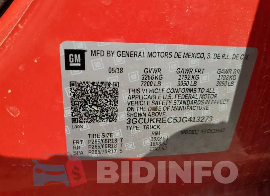 3GCUKREC5JG413273 Photo# 12