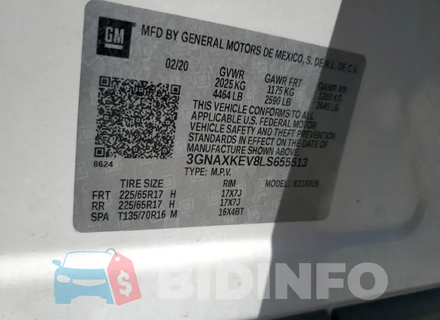 3GNAXKEV8LS655513 Photo# 14