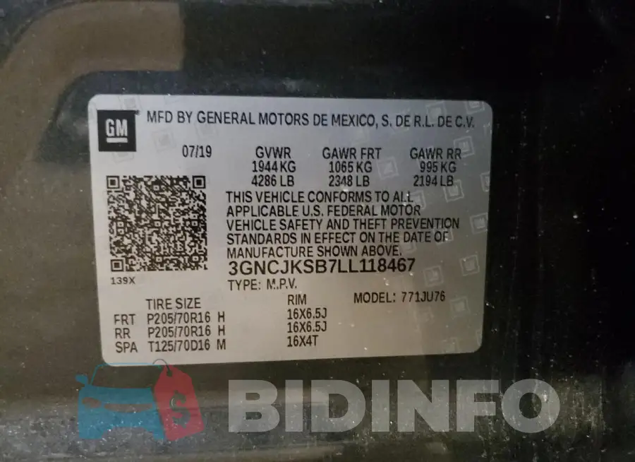 3GNCJKSB7LL118467 Photo# 13