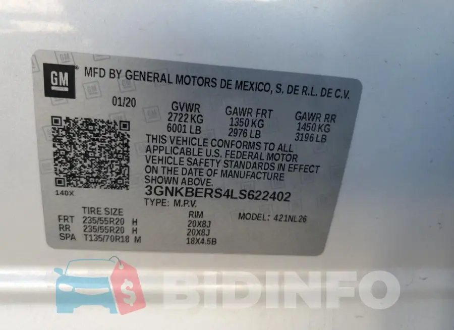 3GNKBERS4LS622402 Photo# 12