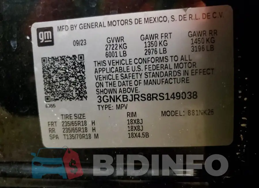 3GNKBJRS8RS149038 Photo# 14