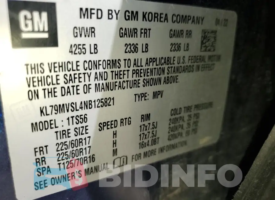 KL79MVSL4NB125821 Photo# 13