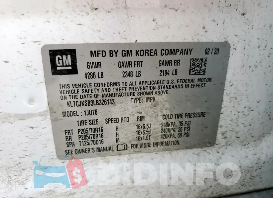 KL7CJKSB3LB326143 Photo# 13