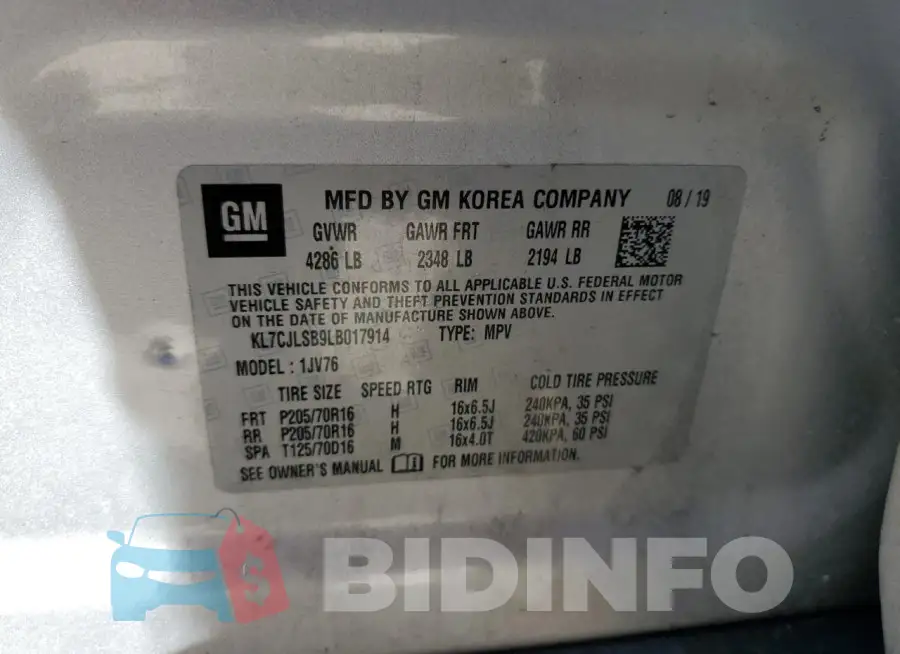 KL7CJLSB9LB017914 Photo# 12