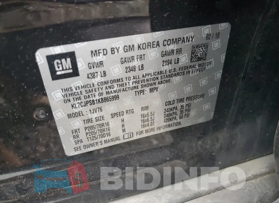 KL7CJPSB1KB865999 Photo# 13