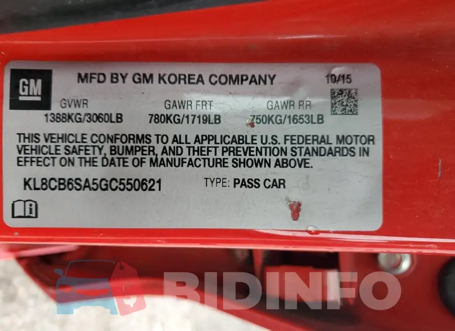 KL8CB6SA5GC550621 Photo# 12