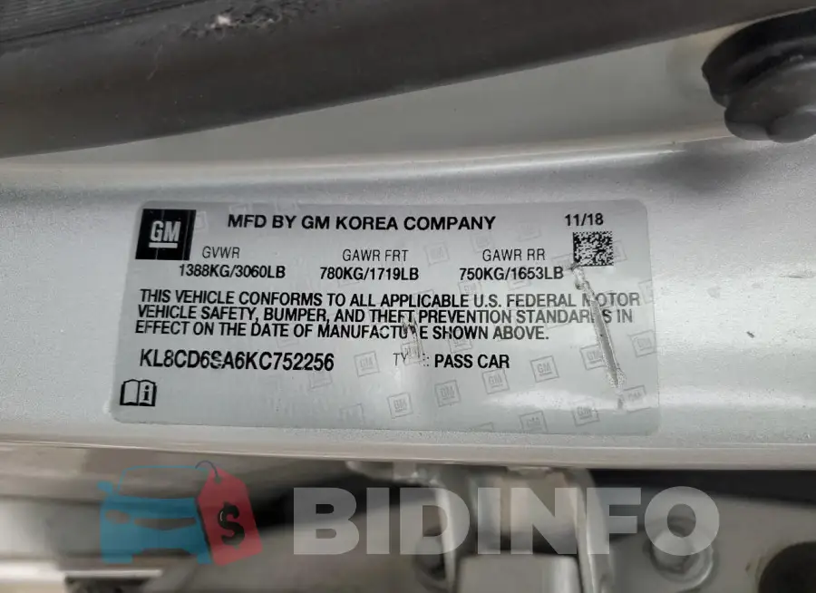 KL8CD6SA6KC752256 Photo# 13