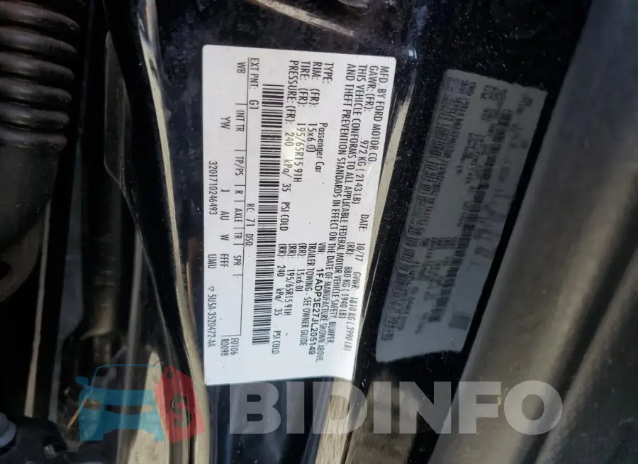 1FADP3E27JL205149 Photo# 13