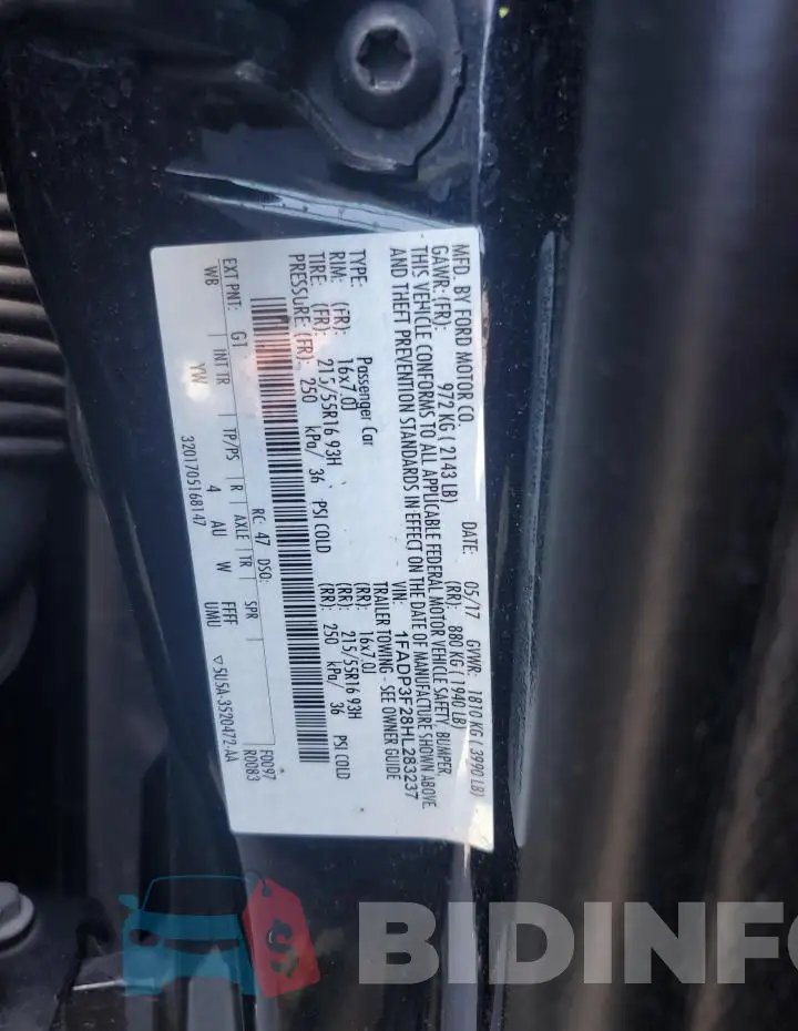1FADP3F28HL283237 Photo# 12