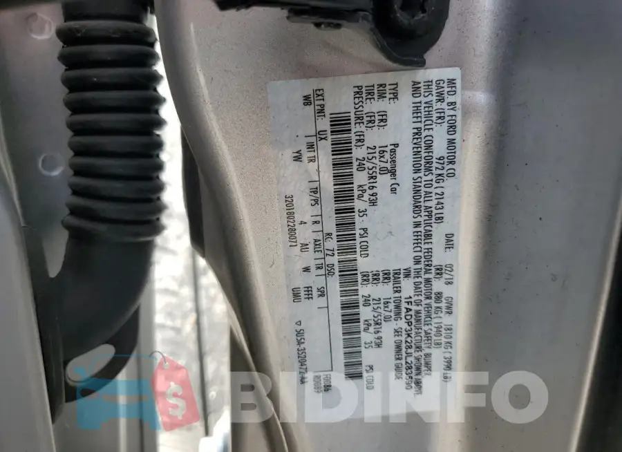 1FADP3K28JL283590 Photo# 12