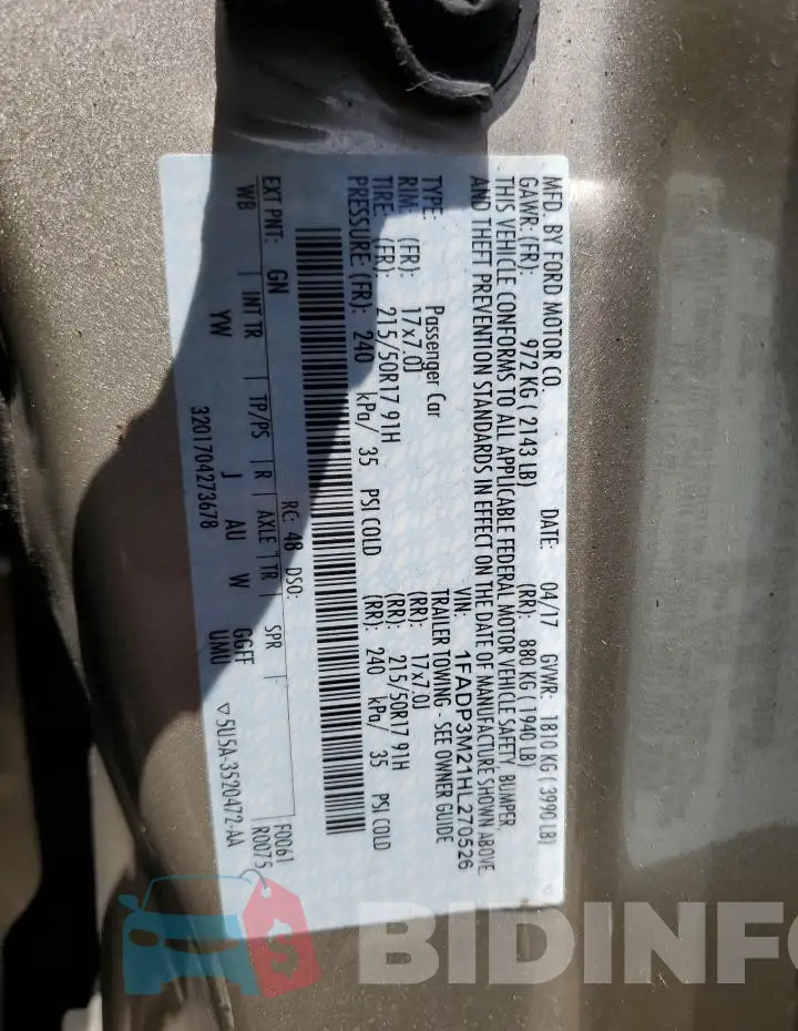 1FADP3M21HL270526 Photo# 12