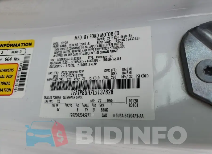 1FATP8UH7L5137828 Photo# 12