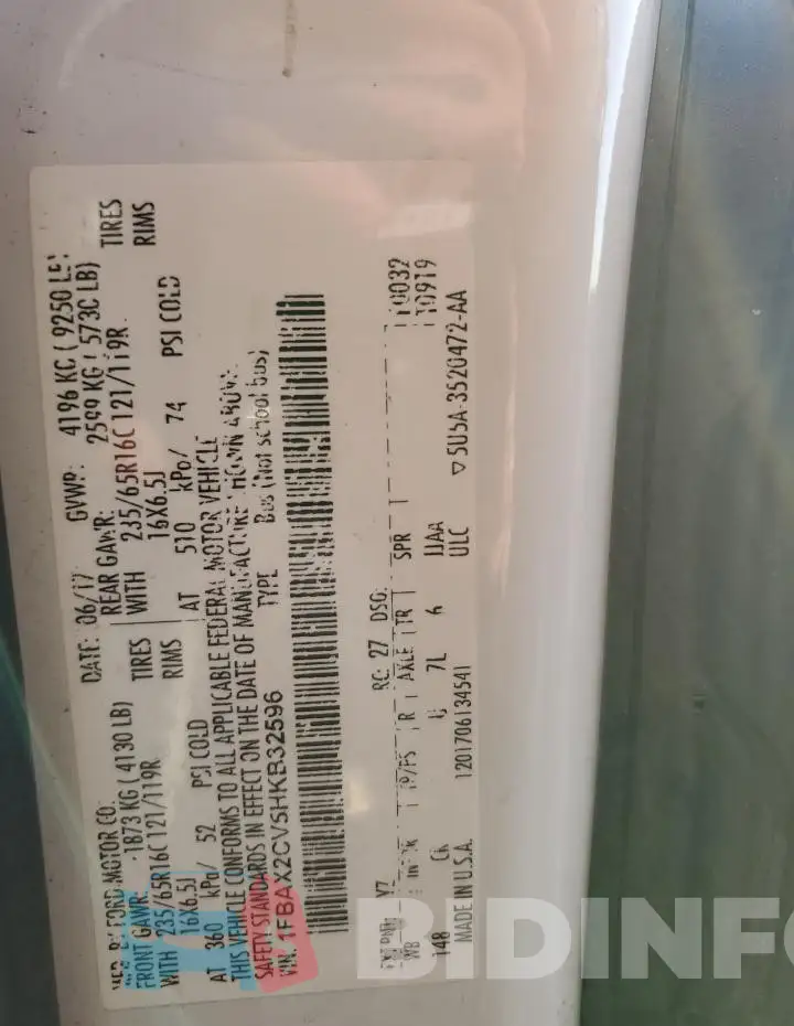 1FBAX2CV5HKB32596 Photo# 13