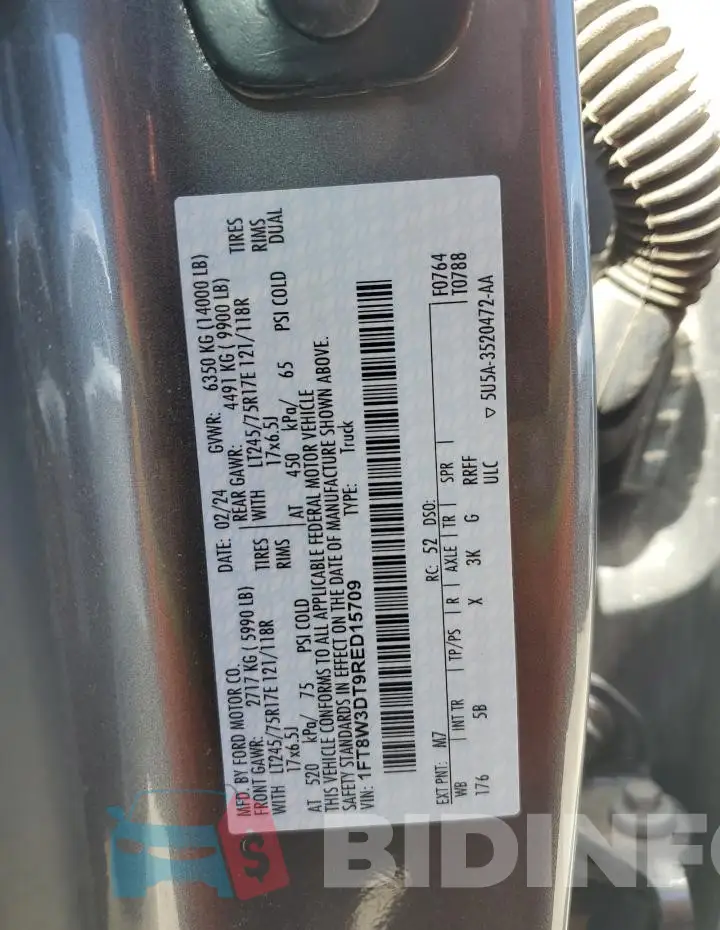 1FT8W3DT9RED15709 Photo# 12