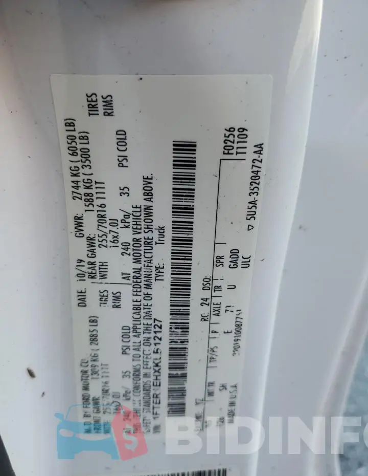 1FTER1EHXKLB12127 Photo# 12