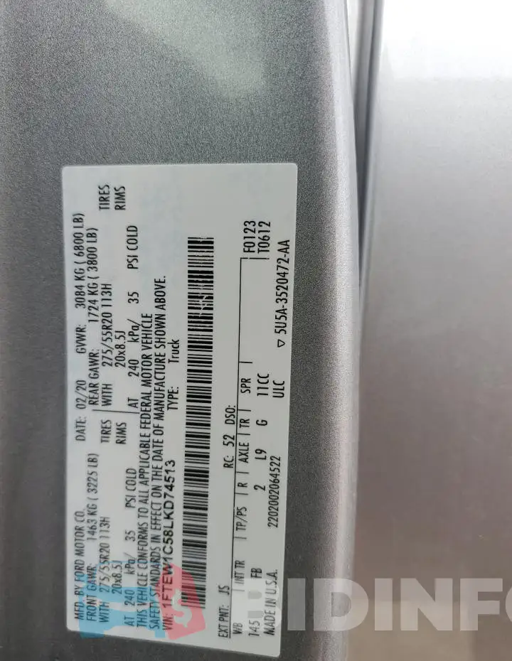 1FTEW1C58LKD74513 Photo# 12