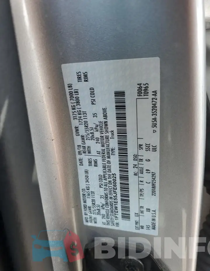1FTEW1E55JFE60025 Photo# 13