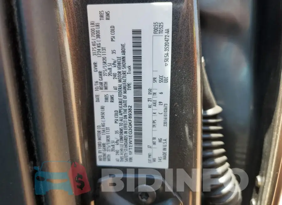 1FTEW1EG3GKF89382 Photo# 12
