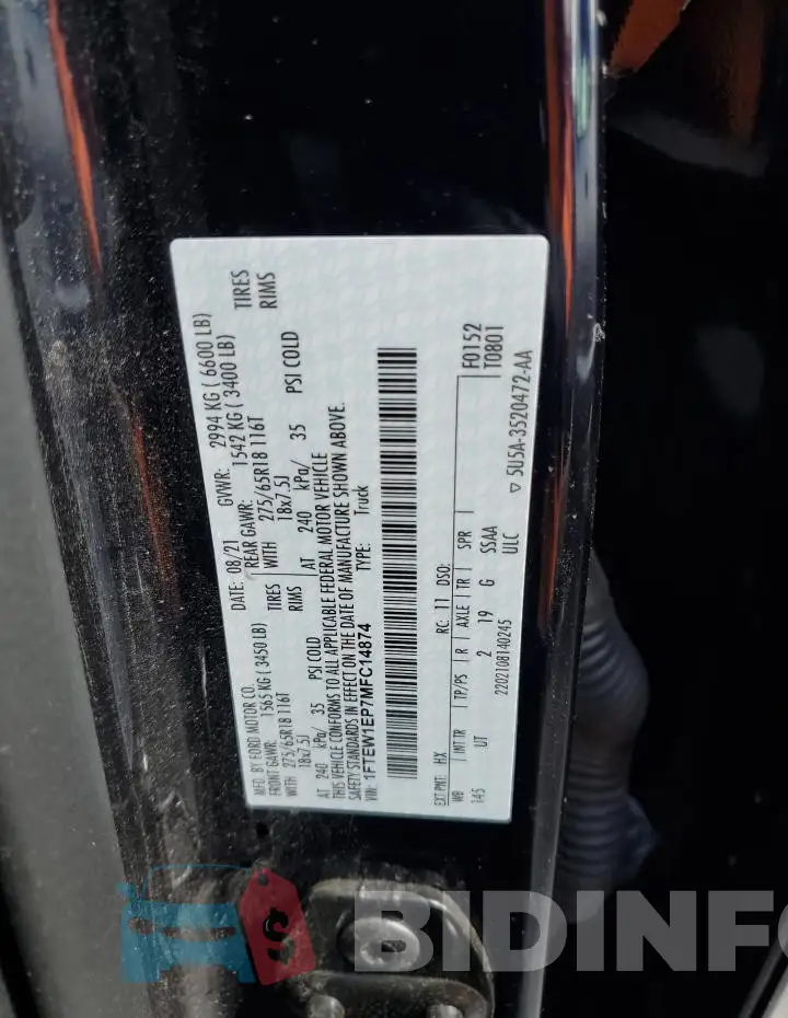 1FTEW1EP7MFC14874 Photo# 12