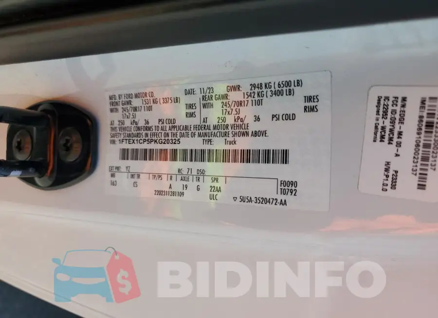 1FTEX1CP5PKG20325 Photo# 12