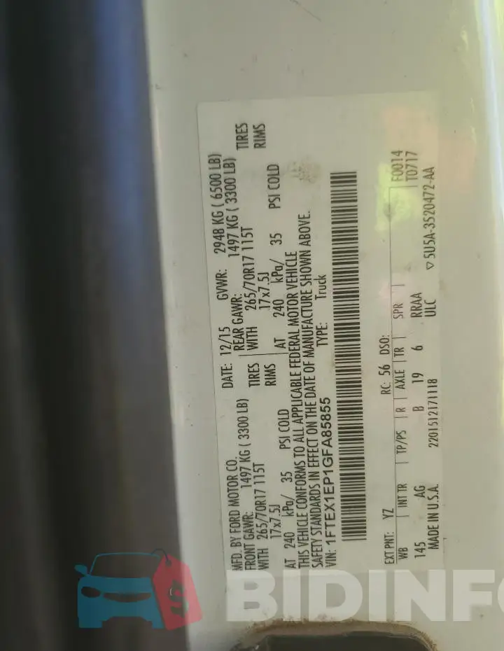 1FTEX1EP1GFA85855 Photo# 12
