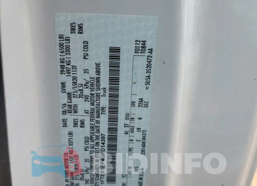 1FTEX1EP4GFD14397 Photo# 13
