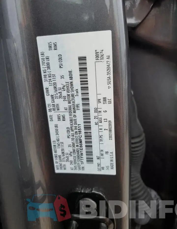 1FTFW1E86MFC18511 Photo# 13