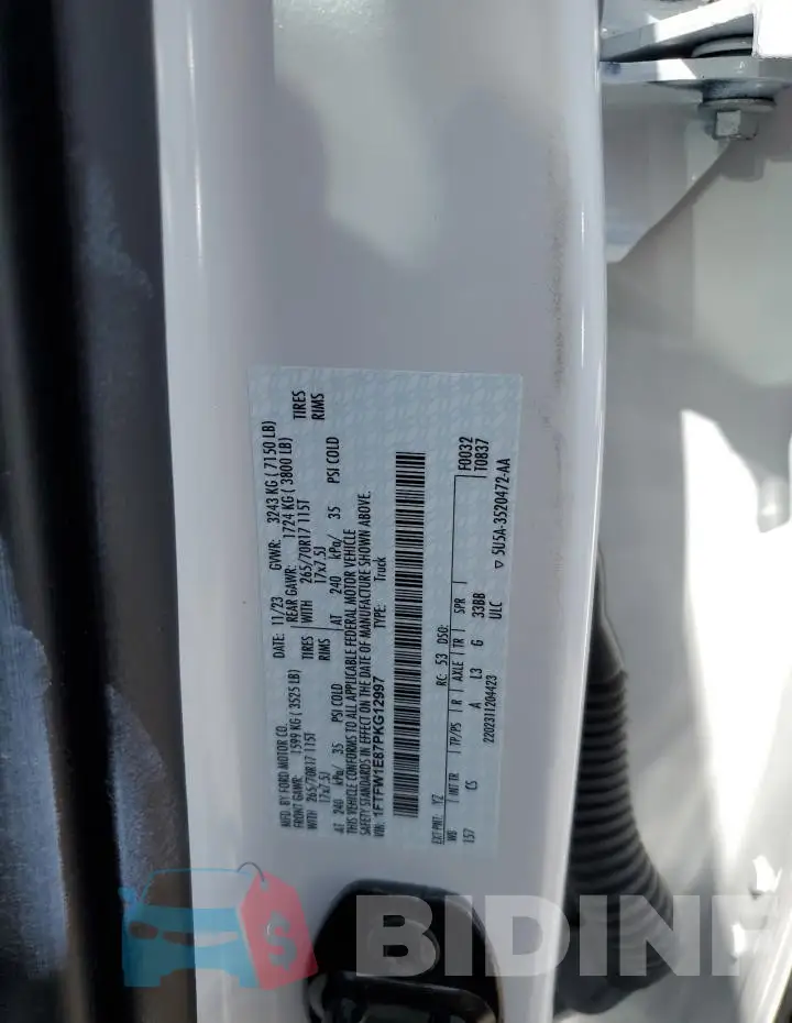 1FTFW1E87PKG12997 Photo# 12
