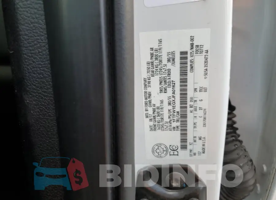 1FTFW1EGXJFA01627 Photo# 12