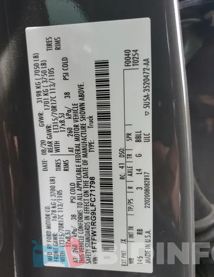 1FTFW1RG9LFC71798 Photo# 12