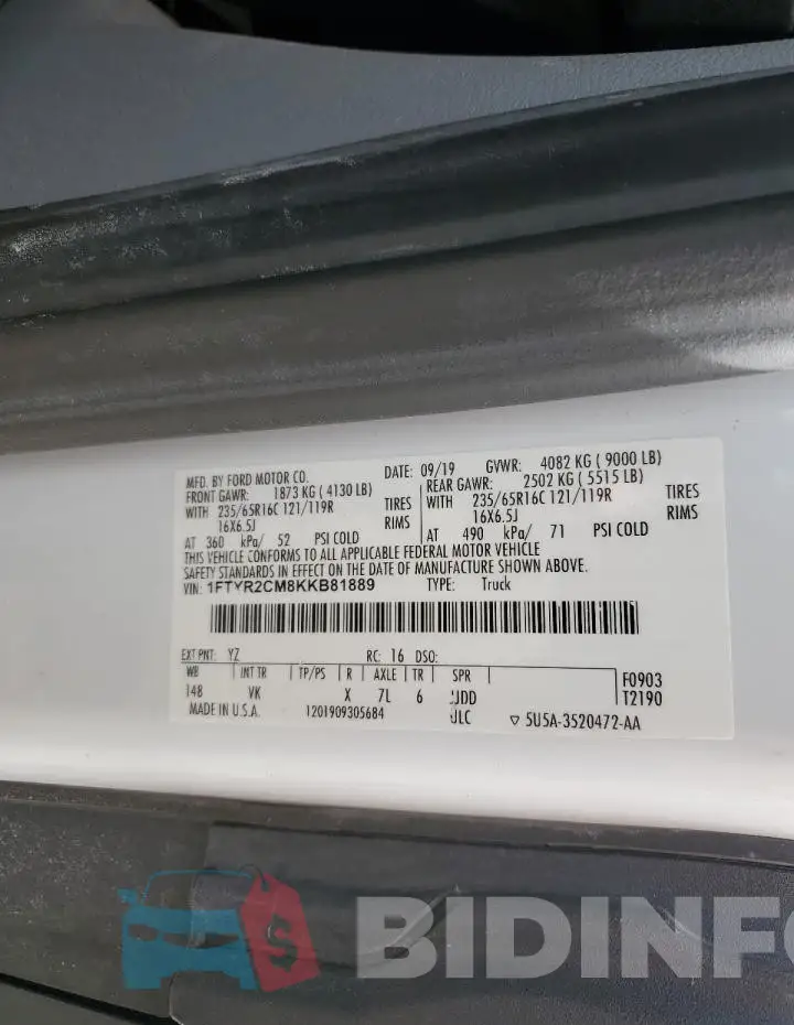 1FTYR2CM8KKB81889 Photo# 13