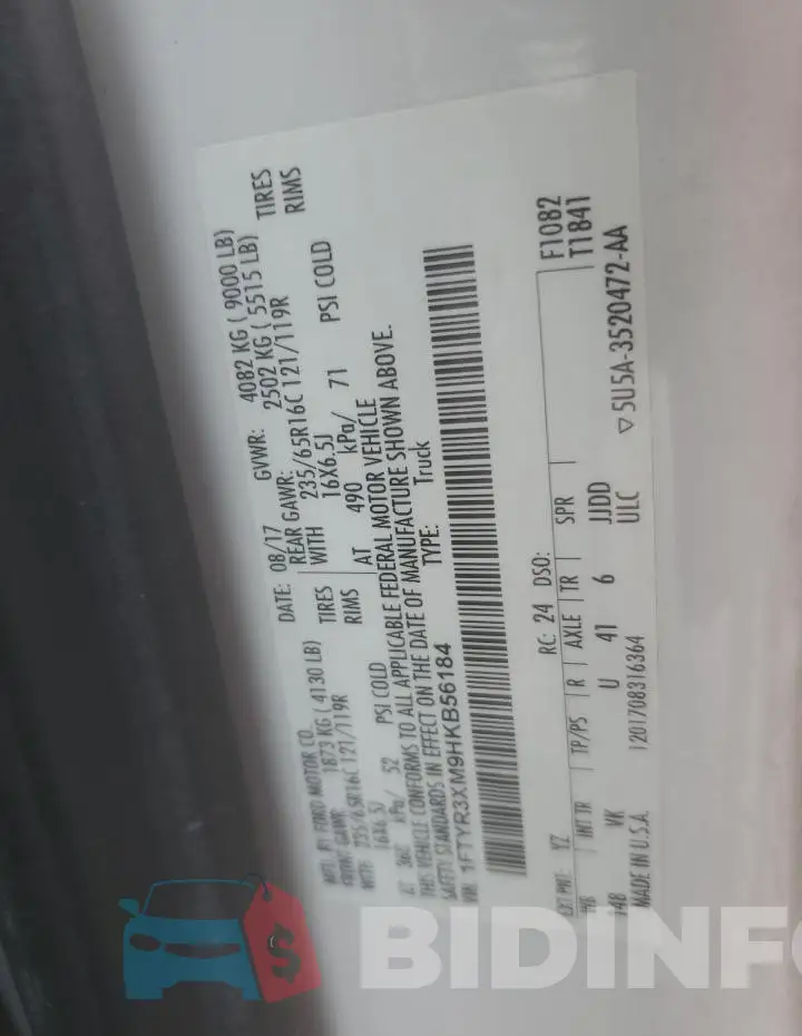 1FTYR3XM9HKB56184 Photo# 13