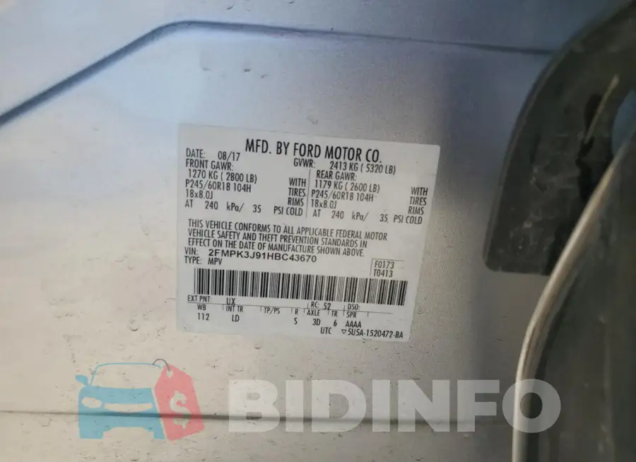 2FMPK3J91HBC43670 Photo# 13