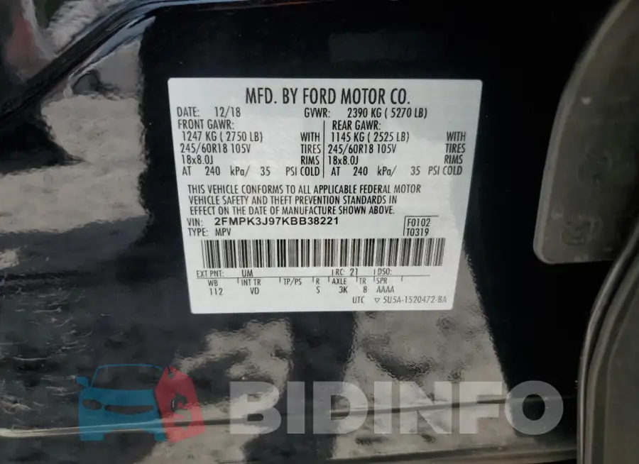 2FMPK3J97KBB38221 Photo# 13