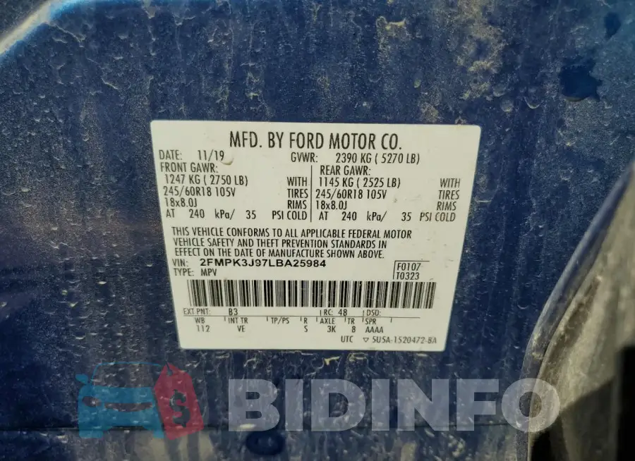 2FMPK3J97LBA25984 Photo# 14