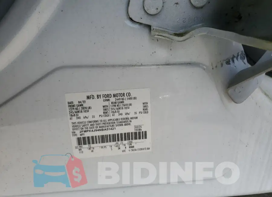 2FMPK4J94NBA51421 Photo# 14