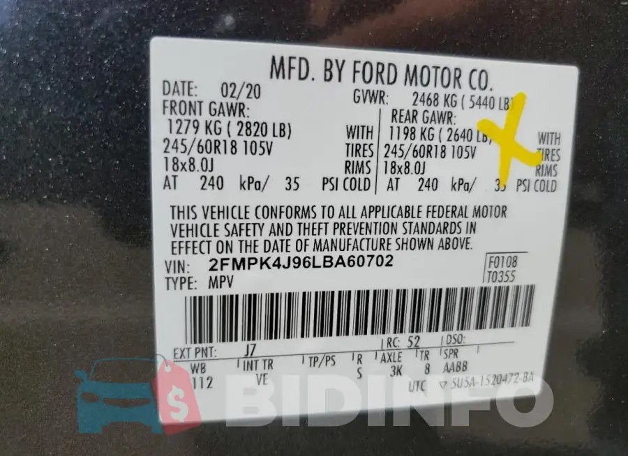 2FMPK4J96LBA60702 Photo# 13