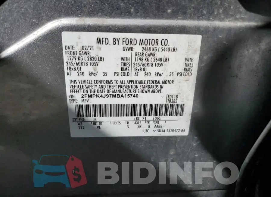 2FMPK4J97MBA15740 Photo# 13