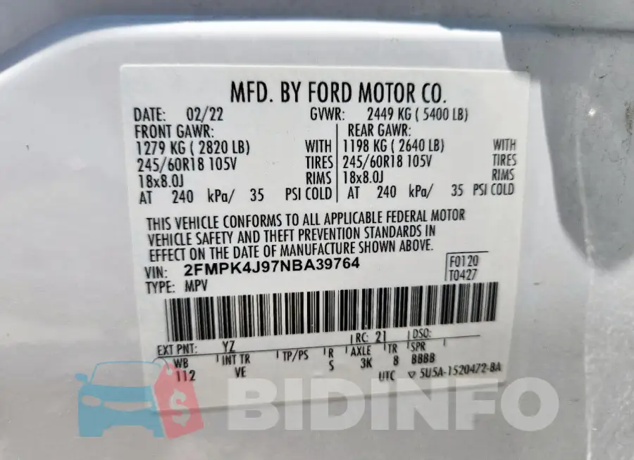 2FMPK4J97NBA39764 Photo# 13