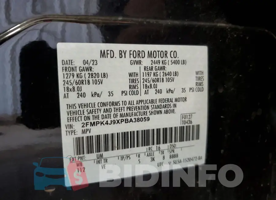 2FMPK4J9XPBA38059 Photo# 13