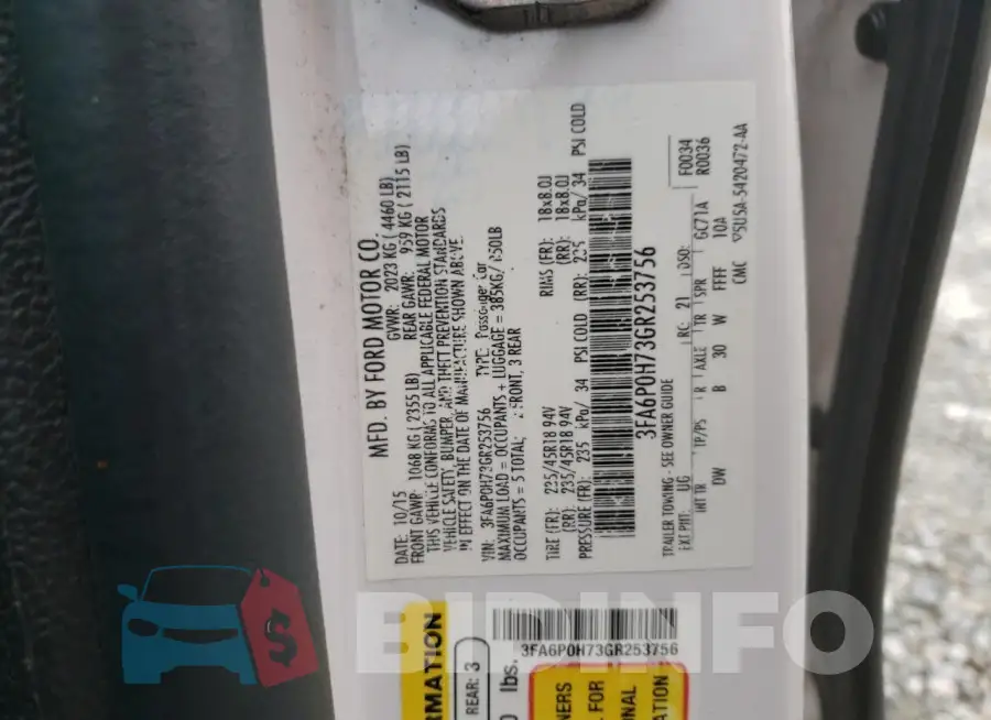 3FA6P0H73GR253756 Photo# 12
