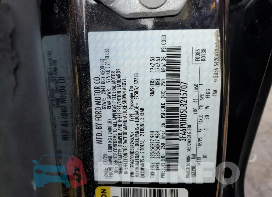 3FA6P0HD5LR245707 Photo# 12