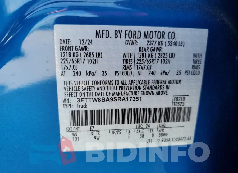 3FTTW8BA9SRA17351 Photo# 12