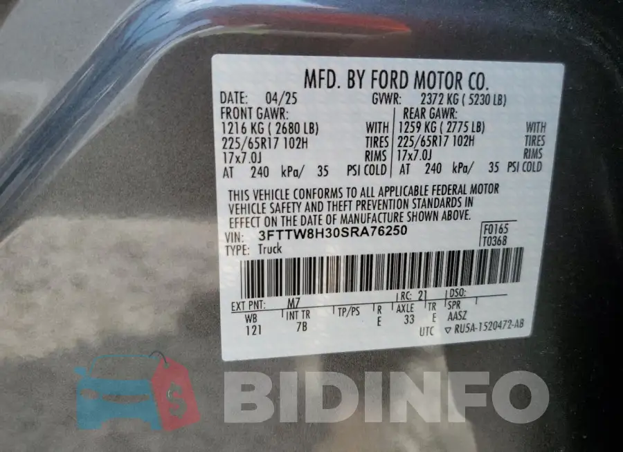 3FTTW8H30SRA76250 Photo# 13