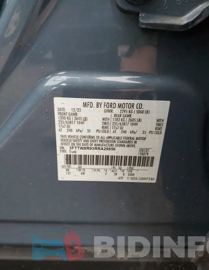 3FTTW8R93RRA29856 Photo# 12