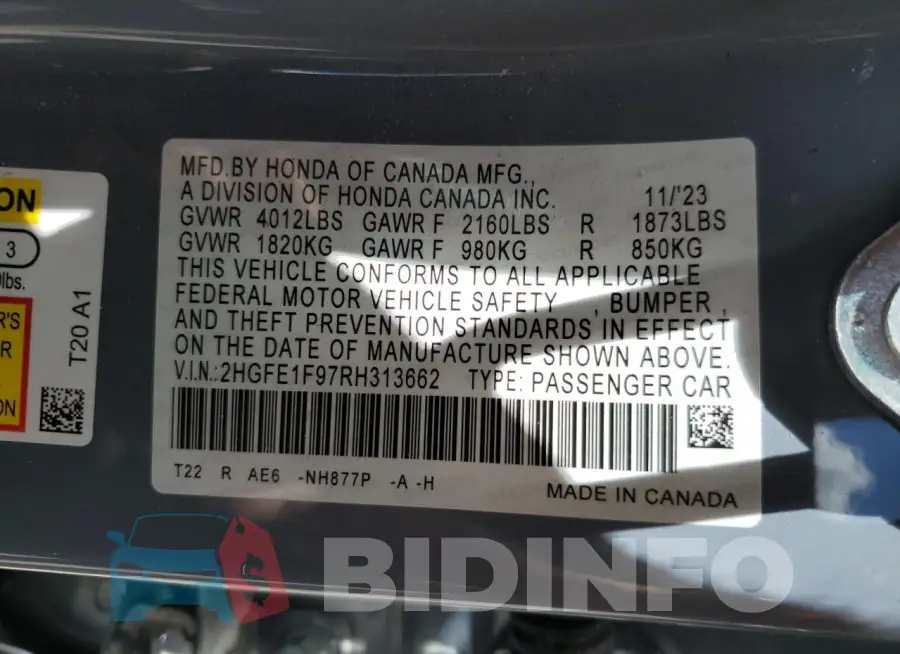 2HGFE1F97RH313662 Photo# 12